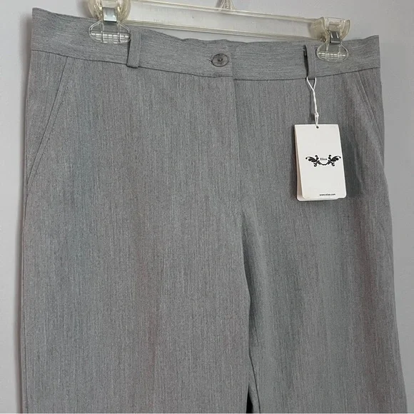 Brax Eliza Gray Dress Pants with Flat-Front Design NWT Size 10 - Picture 2 of 6